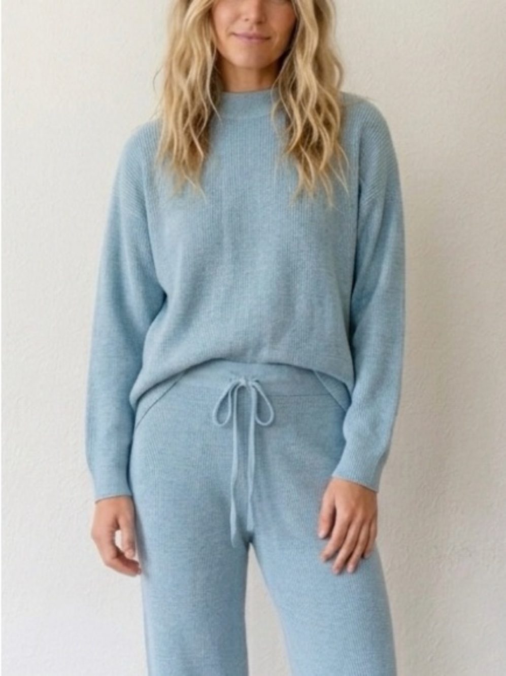 Free People Beach Turquoise Crewneck Open Weave Pullover Sweater